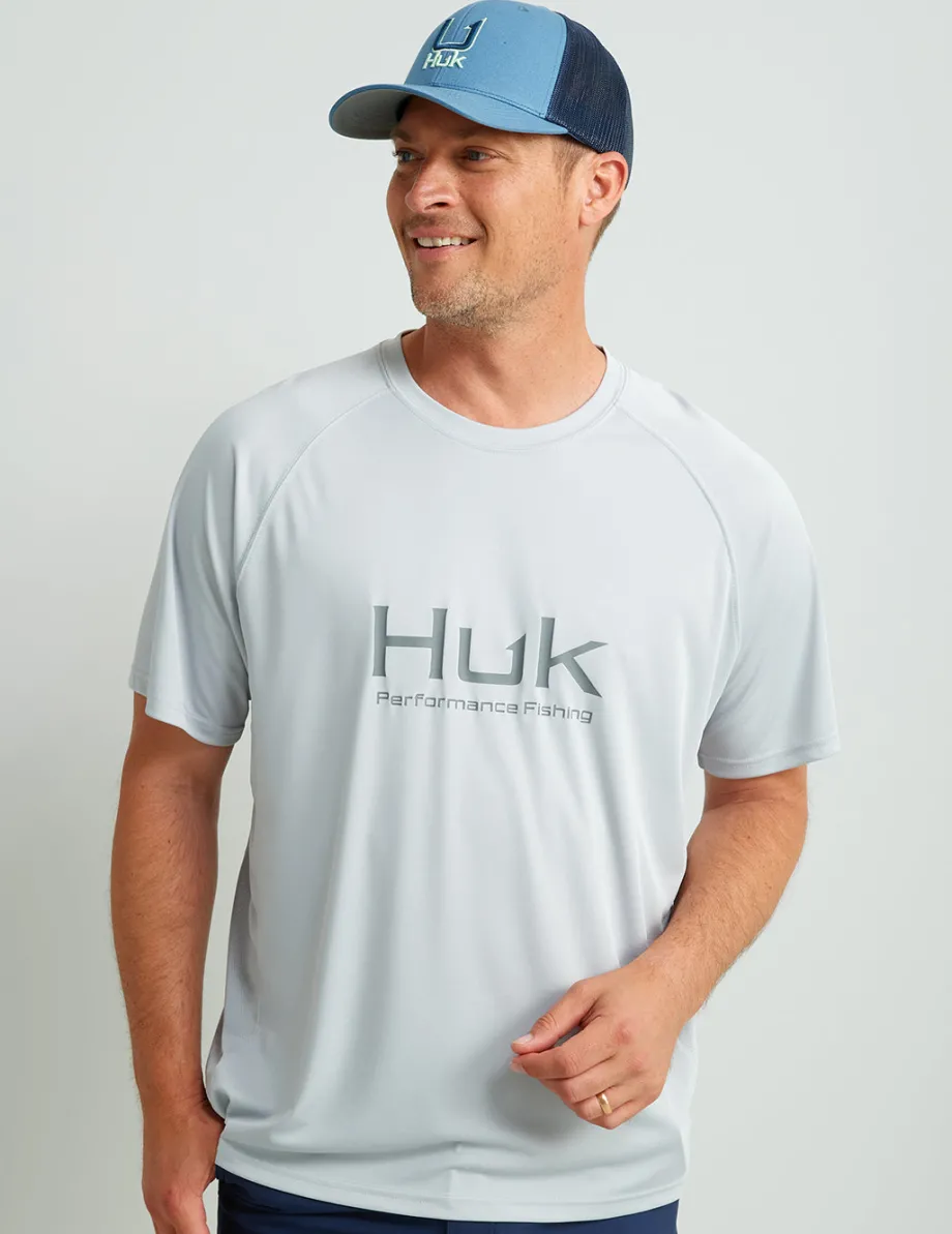 Huk Gear Performance Tops-Pursuit Short Sleeve Performance Crew Harbor Mist