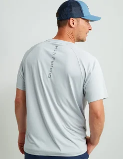 Huk Gear Performance Tops-Pursuit Short Sleeve Performance Crew Harbor Mist