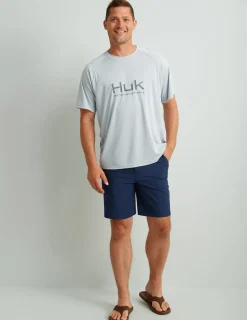 Huk Gear Performance Tops-Pursuit Short Sleeve Performance Crew Harbor Mist
