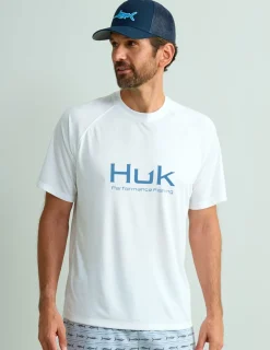 Huk Gear Performance Tops-Pursuit Short Sleeve Performance Crew White