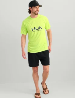 Huk Gear Performance Tops-Pursuit Short Sleeve Performance Crew Sharp Green