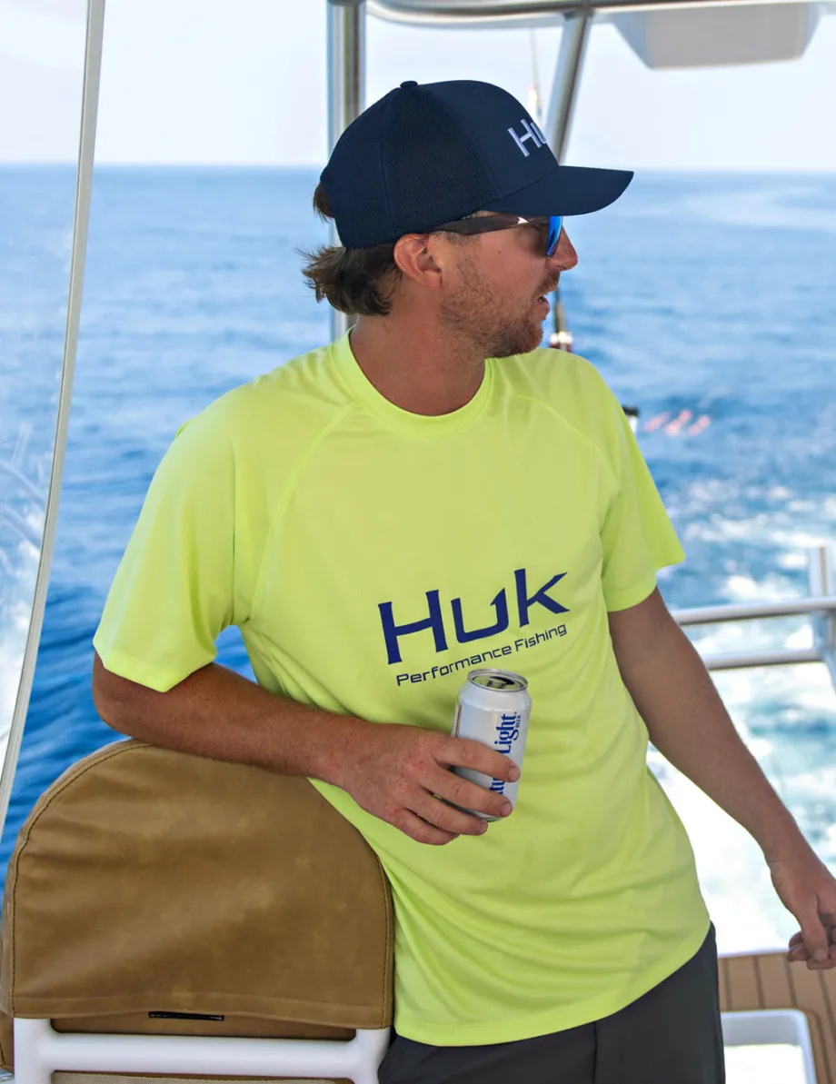 Huk Gear Performance Tops-Pursuit Short Sleeve Performance Crew Sharp Green