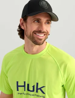 Huk Gear Performance Tops-Pursuit Short Sleeve Performance Crew Sharp Green