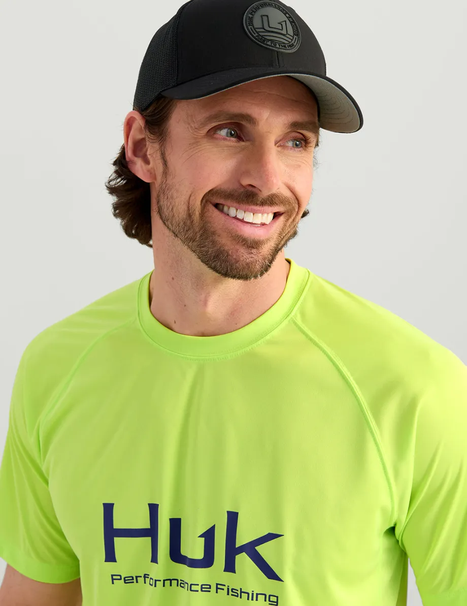 Huk Gear Performance Tops-Pursuit Short Sleeve Performance Crew Sharp Green