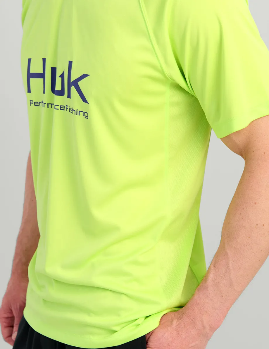 Huk Gear Performance Tops-Pursuit Short Sleeve Performance Crew Sharp Green