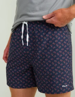 Huk Gear Swim-Pursuit Volley Swim Shorts Naval Academy Huk and Bars