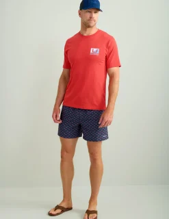 Huk Gear Swim-Pursuit Volley Swim Shorts Naval Academy Huk and Bars
