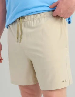 Huk Gear Swim-Pursuit Volley Swim Shorts Khaki