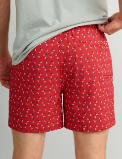 Huk Gear Swim-Pursuit Volley Swim Shorts Channel Marker American Fish