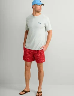 Huk Gear Swim-Pursuit Volley Swim Shorts Channel Marker American Fish
