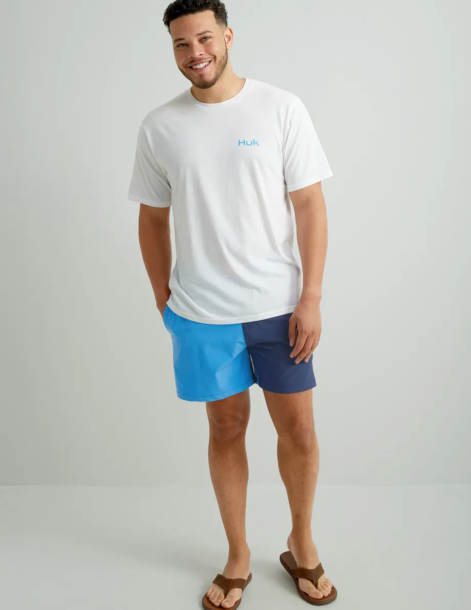 Huk Gear Swim-Pursuit Volley Swim Shorts Segment Marolina Blue