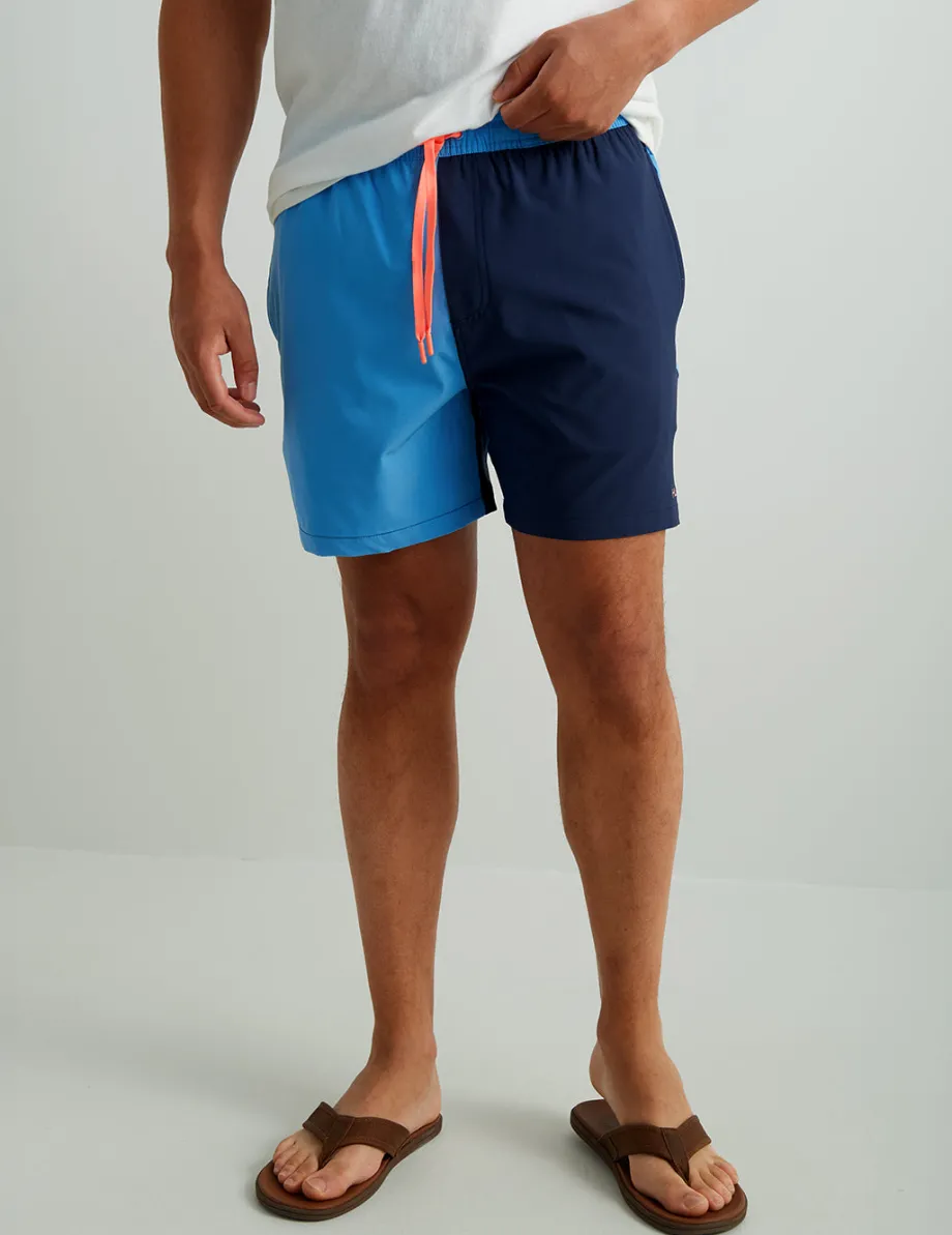 Huk Gear Swim-Pursuit Volley Swim Shorts Segment Marolina Blue