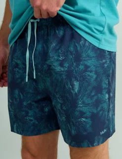 Huk Gear Swim-Pursuit Volley Swim Shorts Printed Naval Academy