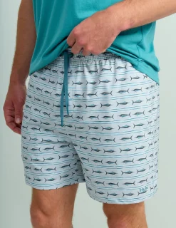 Huk Gear Swim-Pursuit Volley Swim Shorts Printed Harbor Mist