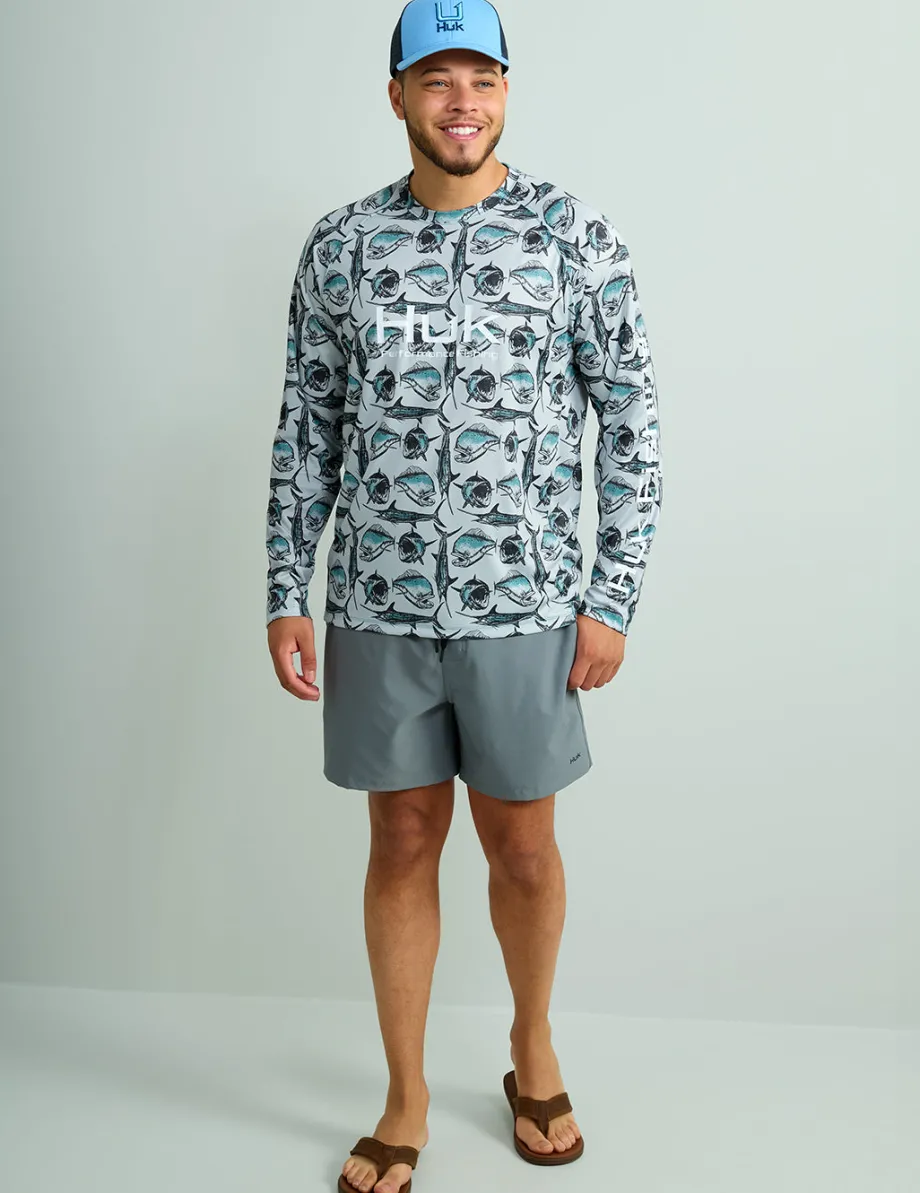 Huk Gear Swim-Pursuit Volley Swim Shorts Night Owl