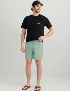 Huk Gear Swim-Pursuit Volley Swim Short Silver Blue
