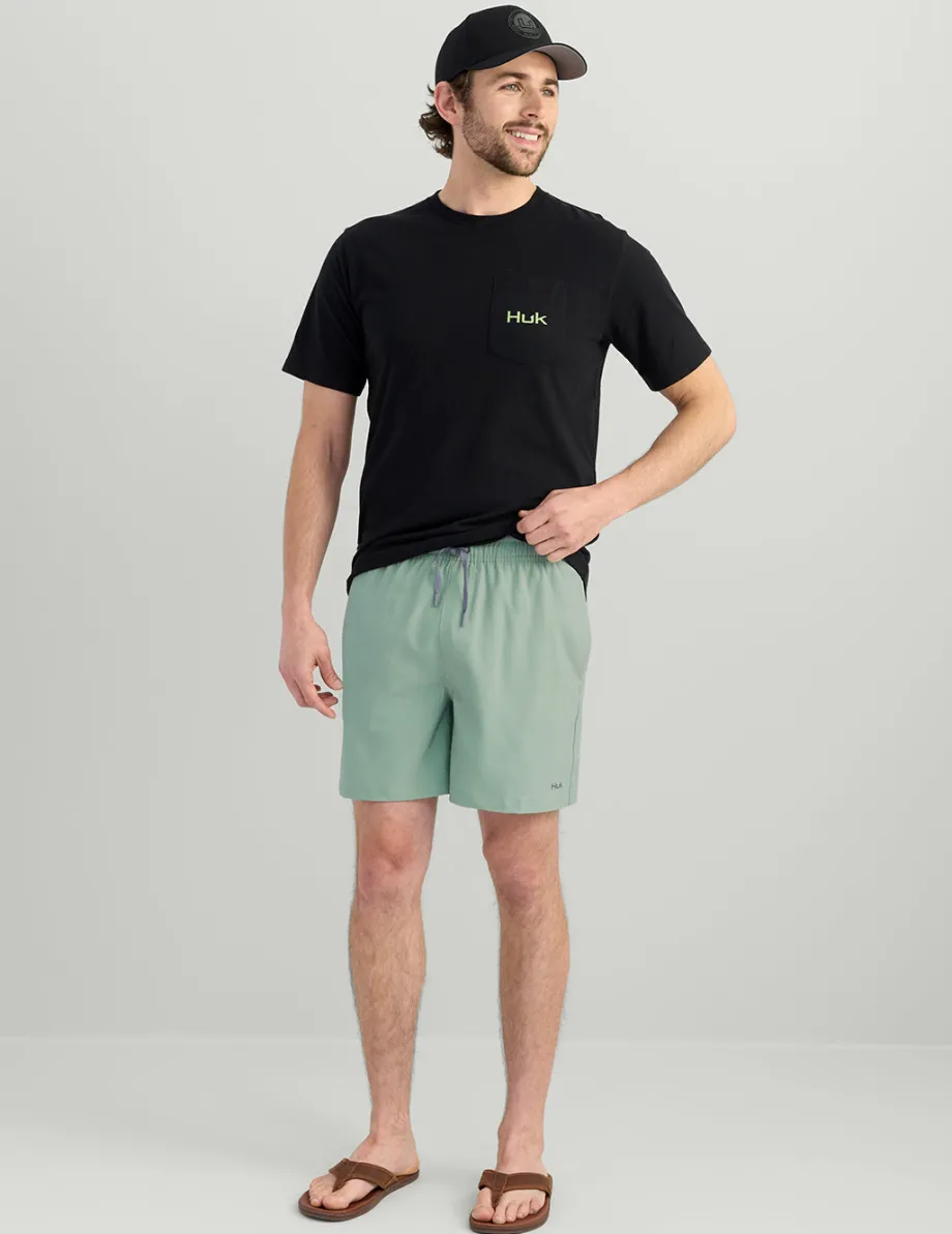 Huk Gear Swim-Pursuit Volley Swim Short Silver Blue
