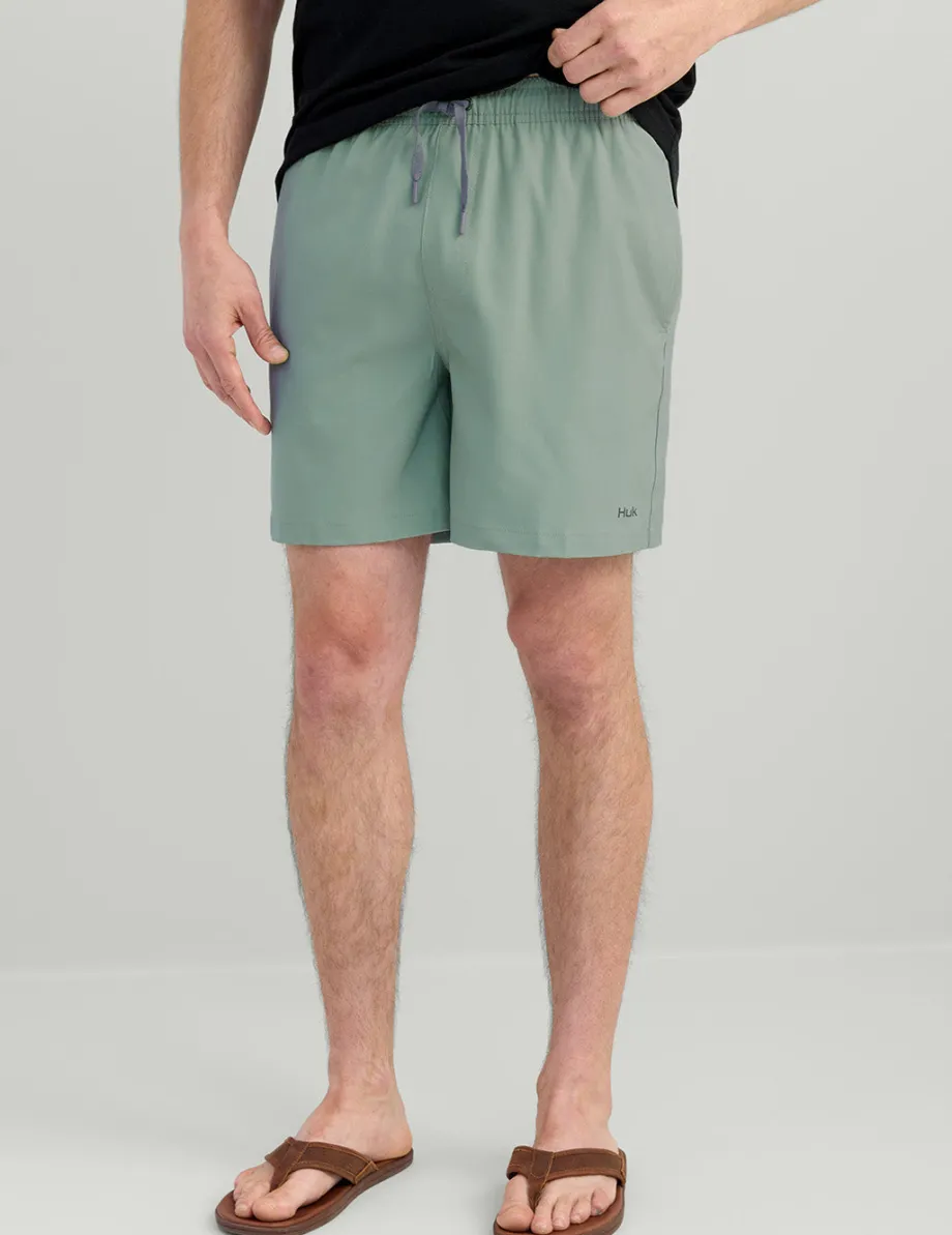 Huk Gear Swim-Pursuit Volley Swim Short Silver Blue