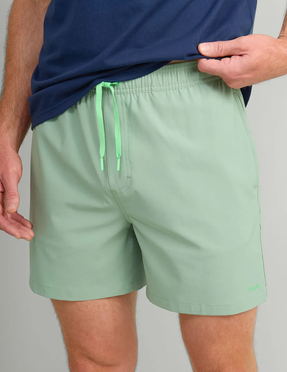 Huk Gear Swim-Pursuit Volley Swim Short Fog Green