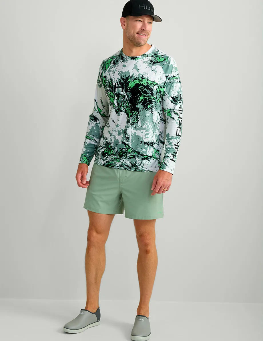 Huk Gear Swim-Pursuit Volley Swim Short Fog Green