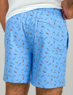 Huk Gear Swim-Pursuit Volley Swim Shorts Marolina Blue Tuna Roll
