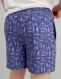 Huk Gear Swim-Pursuit Volley Swim Shorts Mossy Oak Skipper Blue