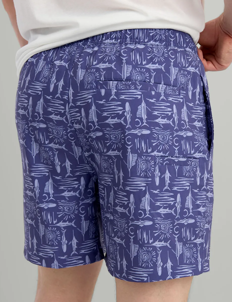 Huk Gear Swim-Pursuit Volley Swim Shorts Mossy Oak Skipper Blue