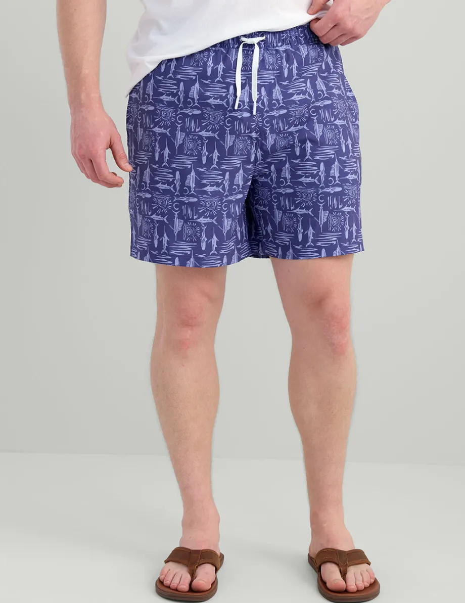 Huk Gear Swim-Pursuit Volley Swim Shorts Mossy Oak Skipper Blue