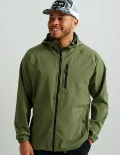 Huk Gear Rainwear-Rover Rain Jacket Moss