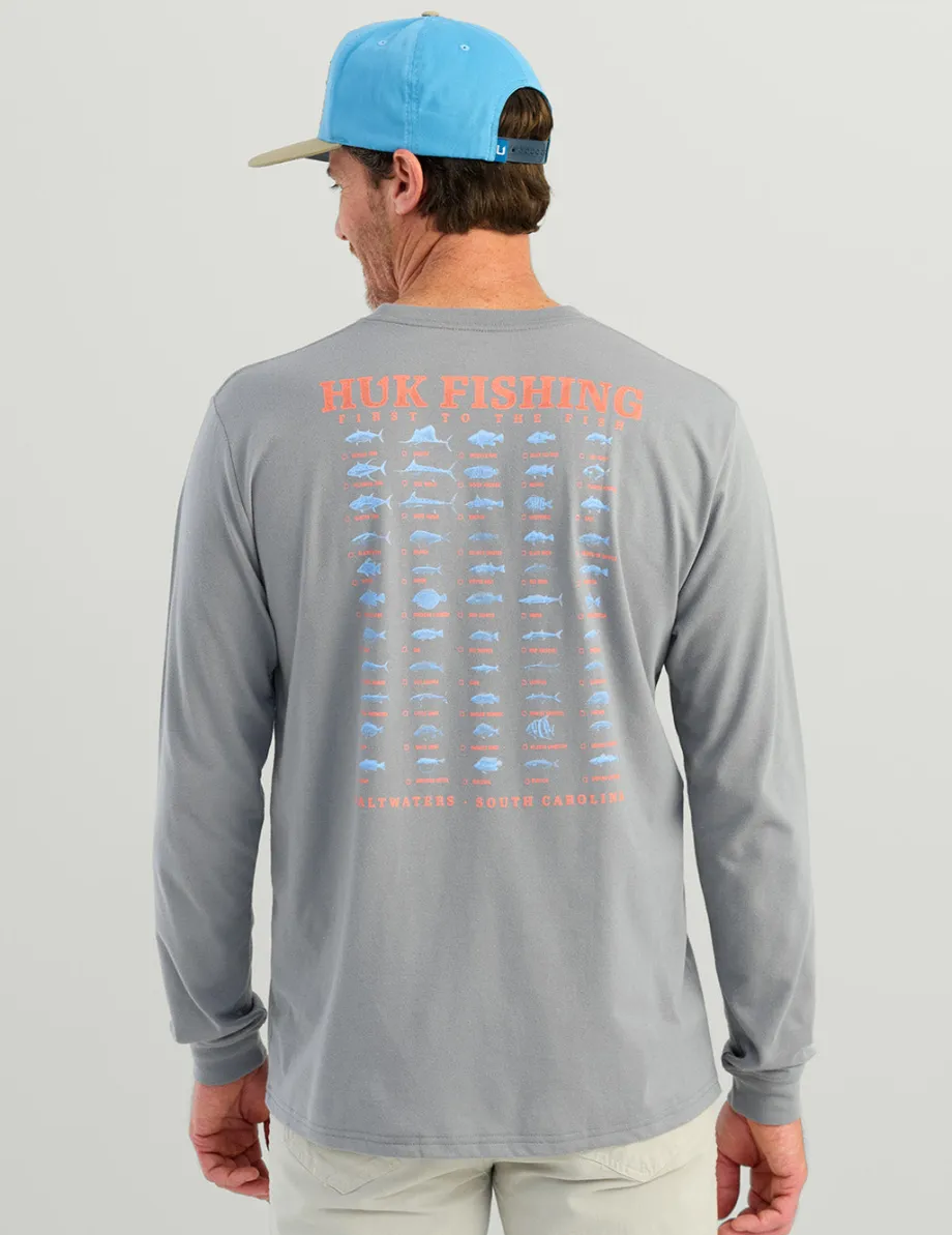Huk Gear T-Shirts-SC Fish Long Sleeve Pocket Tee Night Owl