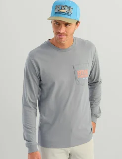 Huk Gear T-Shirts-SC Fish Long Sleeve Pocket Tee Night Owl