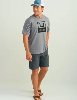 Huk Gear T-Shirts-Stacked Logo Tee Night Owl