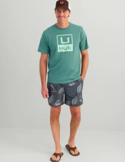 Huk Gear T-Shirts-Stacked Logo Tee North Atlantic
