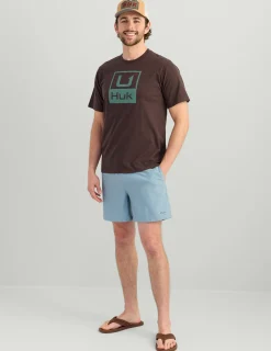 Huk Gear T-Shirts-Stacked Logo Tee Pluff Mud