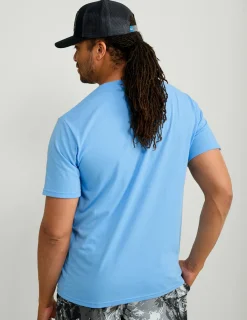 Huk Gear T-Shirts-Stacked Logo Tee Marolina Blue