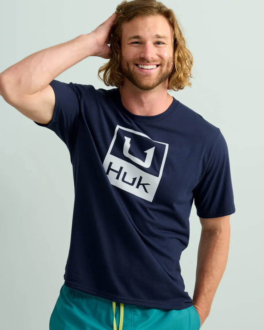 Huk Gear T-Shirts-Stacked Logo Tee Naval Academy