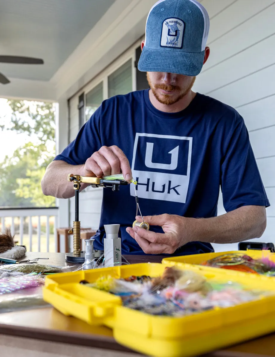 Huk Gear T-Shirts-Stacked Logo Tee Naval Academy