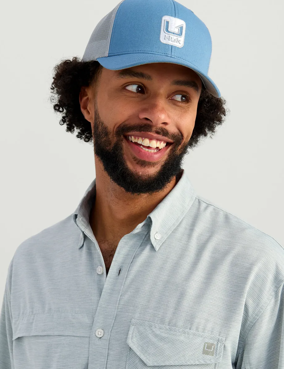 Huk Gear Hats-Stacked U Trucker Hat Quiet Harbor