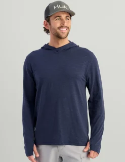 Huk Gear Performance Tops-Tasc Long Sleeve Hoodie Naval Academy