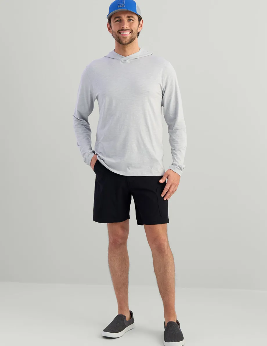 Huk Gear Performance Tops-Tasc Long Sleeve Hoodie Harbor Mist