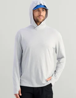 Huk Gear Performance Tops-Tasc Long Sleeve Hoodie Harbor Mist