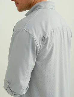Huk Gear Button Downs-Tide Point Button-Down Harbor Mist