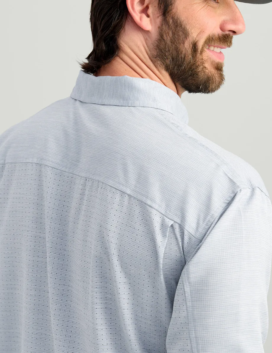 Huk Gear Button Downs-Tide Point Heathered Ripstop Button-Down Quiet Harbor Heather