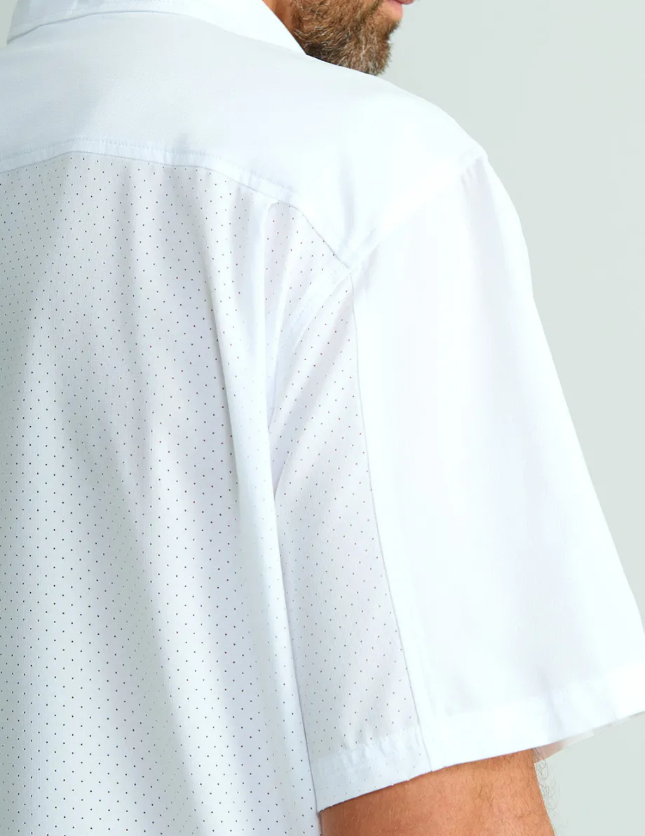 Huk Gear Button Downs-Tide Point Short Sleeve Button-Down White