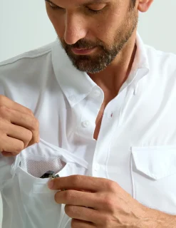 Huk Gear Button Downs-Tide Point Short Sleeve Button-Down White