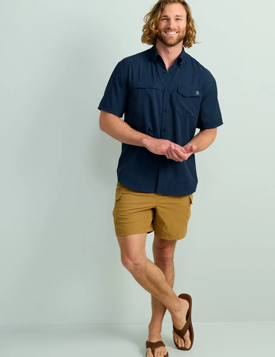 Huk Gear Button Downs-Tide Point Short Sleeve Button-Down Naval Academy