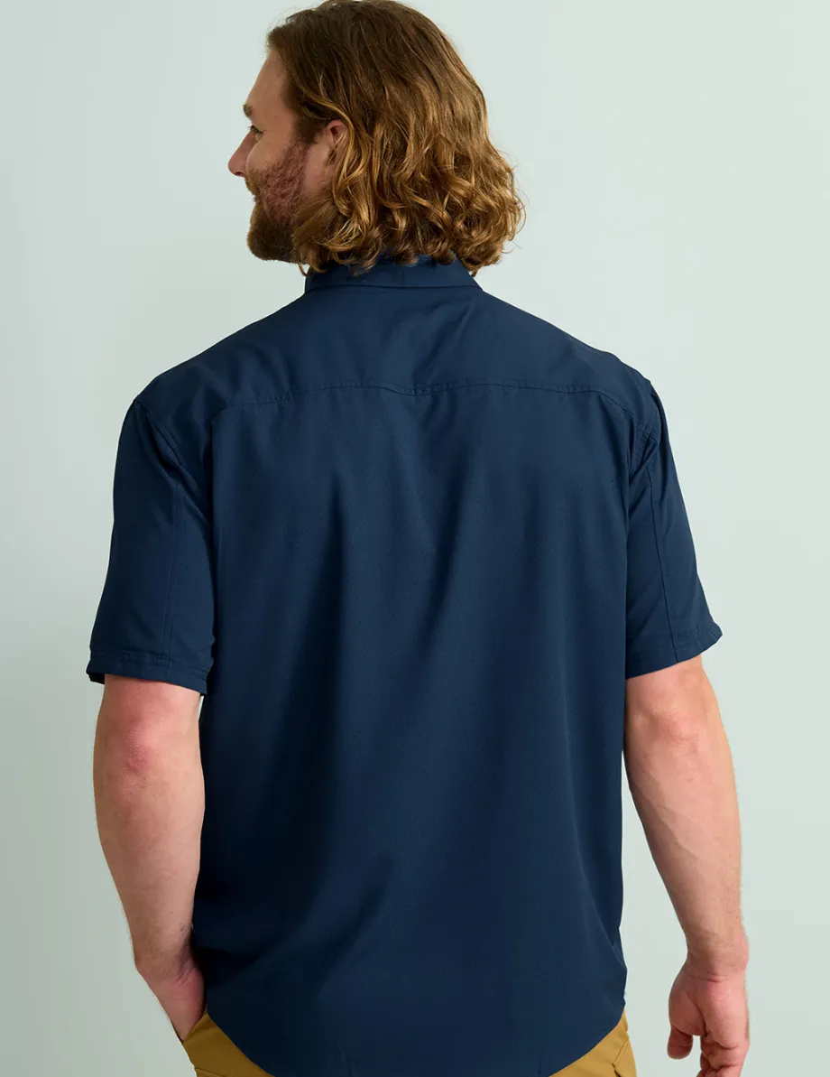 Huk Gear Button Downs-Tide Point Short Sleeve Button-Down Naval Academy