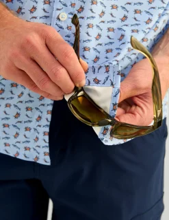 Huk Gear Button Downs-Tide Point Short Sleeve Button-Down Windsurfer Raw Bar