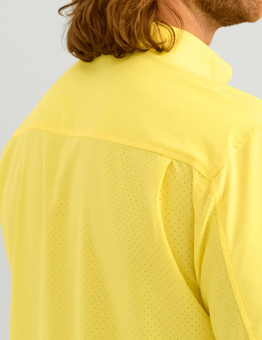 Huk Gear Button Downs-Tide Point Short Sleeve Button-Down Yellowfin