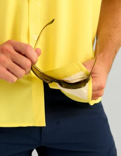 Huk Gear Button Downs-Tide Point Short Sleeve Button-Down Yellowfin